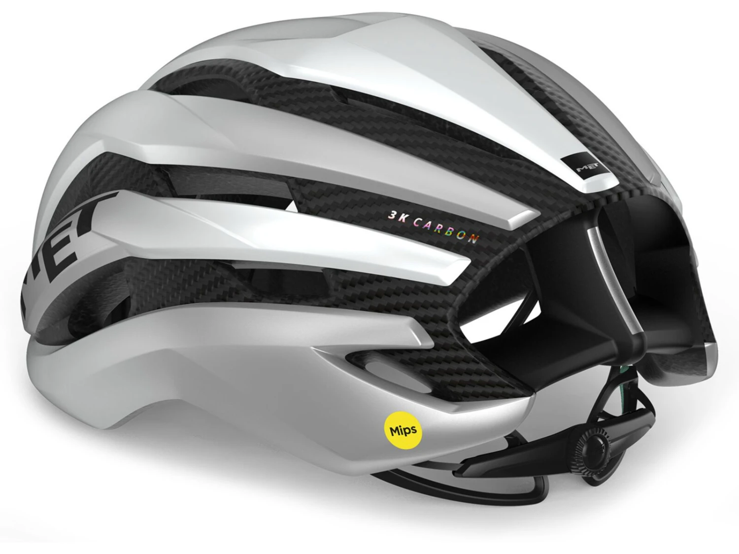 MET Trenta 3K Carbon MIPS, White Silver Metallic/matt 2 MET Trenta 3K Carbon MIPS, White Silver Metallic/matt – Bild 2