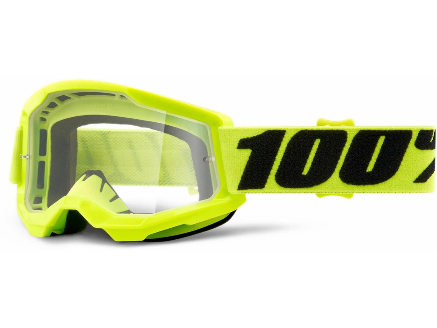 100% Strata 2 Junior Goggle - Clear, Fluo Yellow 1 100% Strata 2 Junior Goggle - Clear, Fluo Yellow